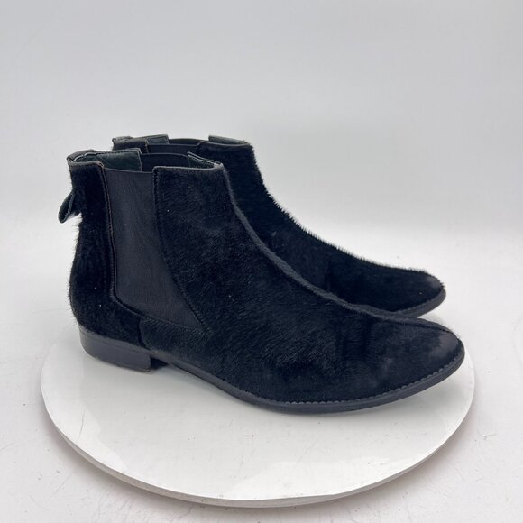 Adiev Paris Women Size 8 Black Suede Pull On Side Elastic Ankle Chelsea Boot - Picture 4 of 16